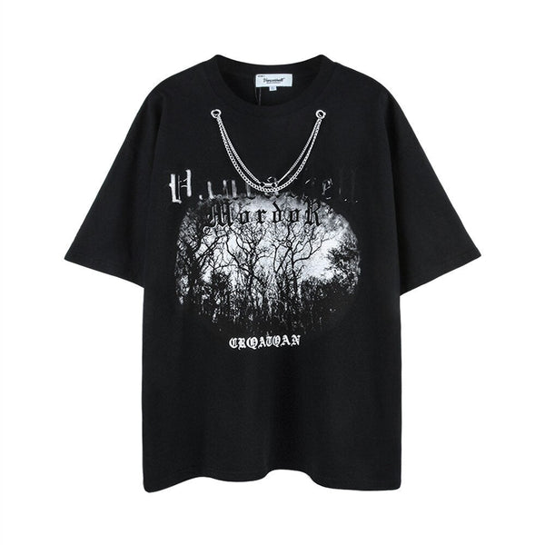 "White Forrest" Graphic Unisex Streetwear Vintage Women Men Y2K T-Shirt