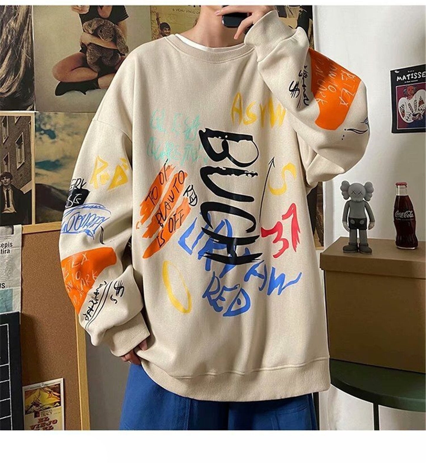 "Turn Both Ways" Graphic Unisex Streetwear Vintage Women Men Y2K Sweatshirt
