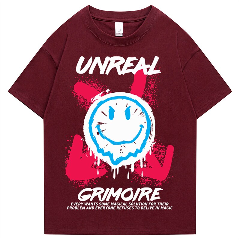 "Unreal" Graphic Unisex Streetwear Vintage Women Men Y2K T-Shirt