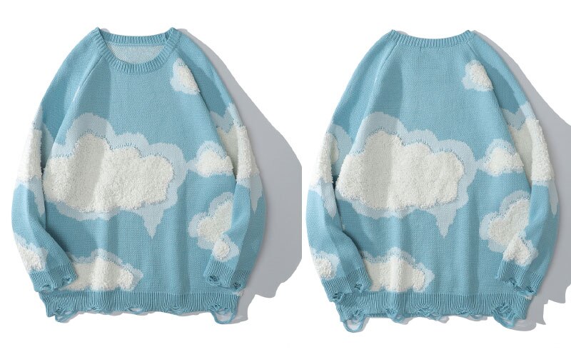 "Cloudy Nights" Unisex Men Women Streetwear Graphic Sweater