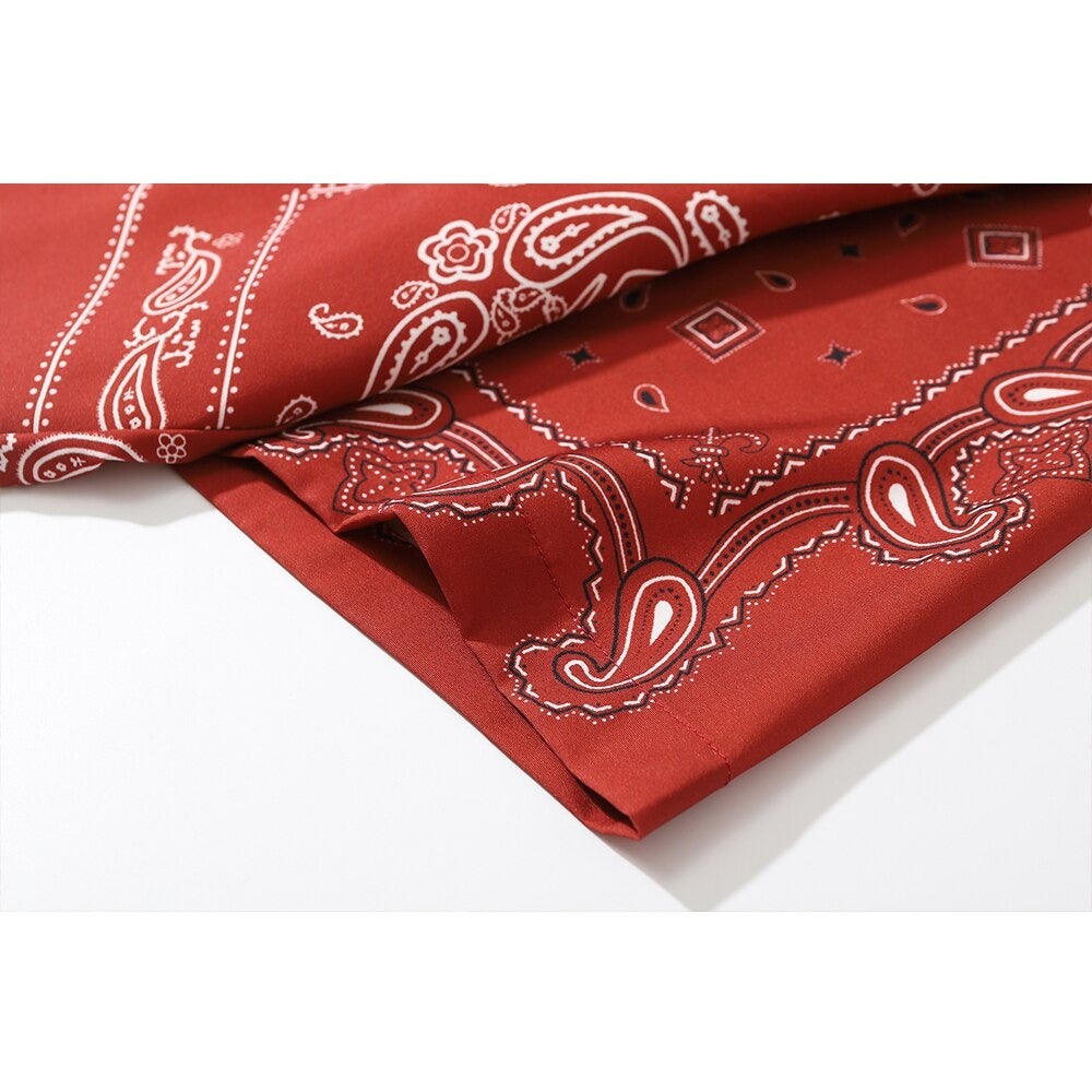 "Vintage Red" Graphic Unisex Streetwear Vintage Women Men Y2K Button Shirt