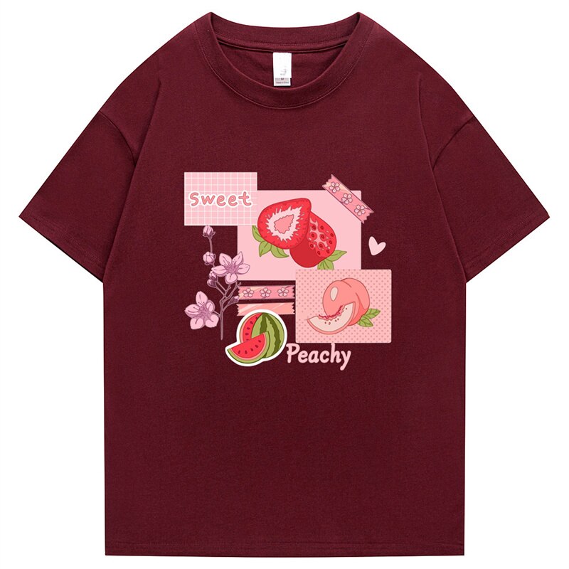 "Peachy" Graphic Unisex Streetwear Vintage Women Men Y2K T-Shirt