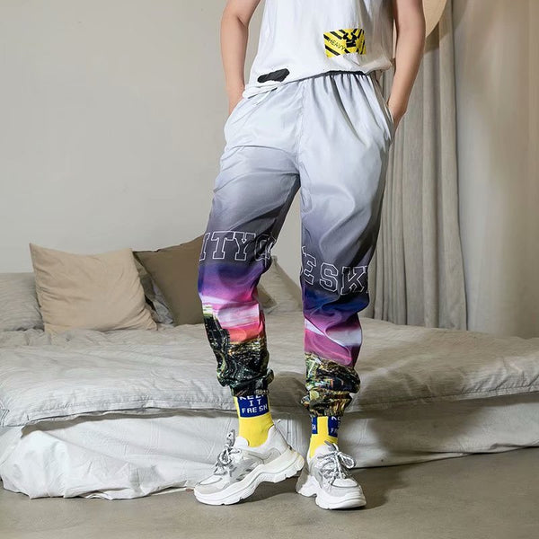 "Gradient" Graphic Unisex Streetwear Women Men Y2K Pants