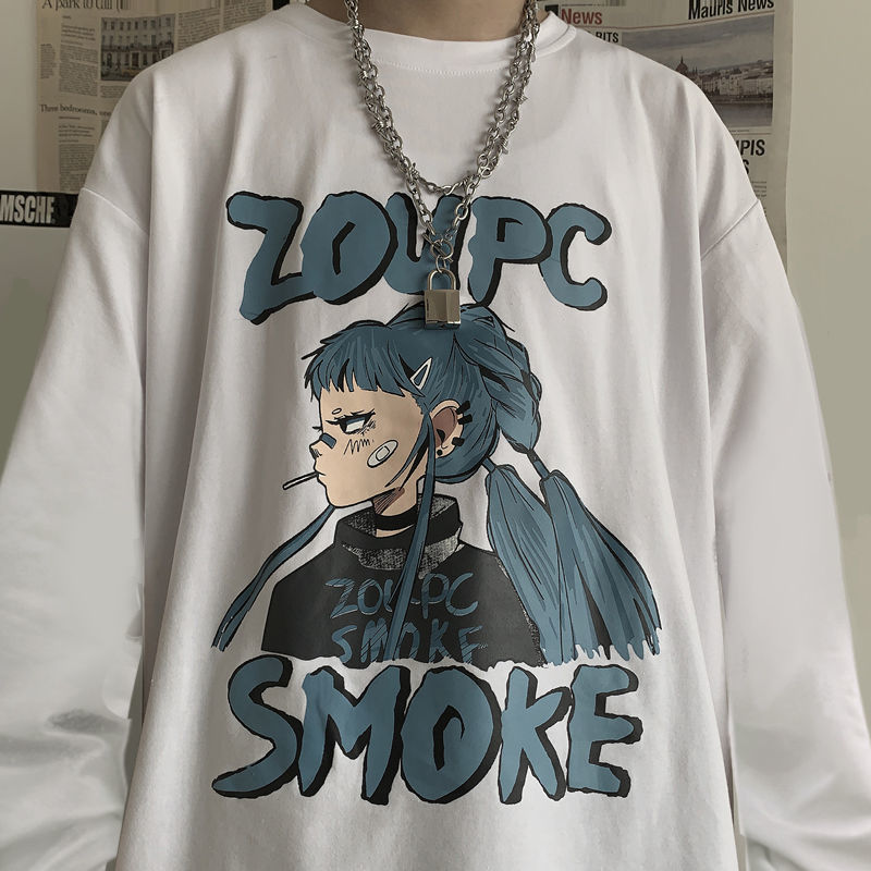 "Free Smoke" Graphic Unisex Streetwear Women Men Y2K Shirt