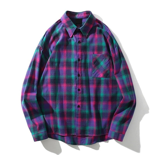 "Plaid" Graphic Unisex Streetwear Vintage Women Men Y2K Shirt