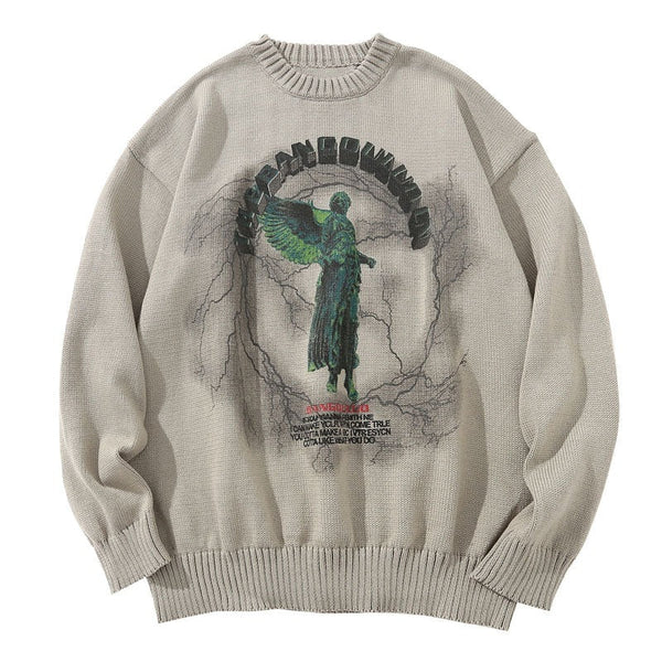 "Black Angel" Unisex Men Women Streetwear Graphic Sweater