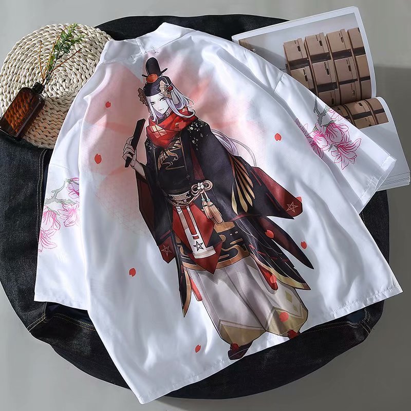 "Ani" Unisex Men Women Streetwear Graphic Button Up Shirt