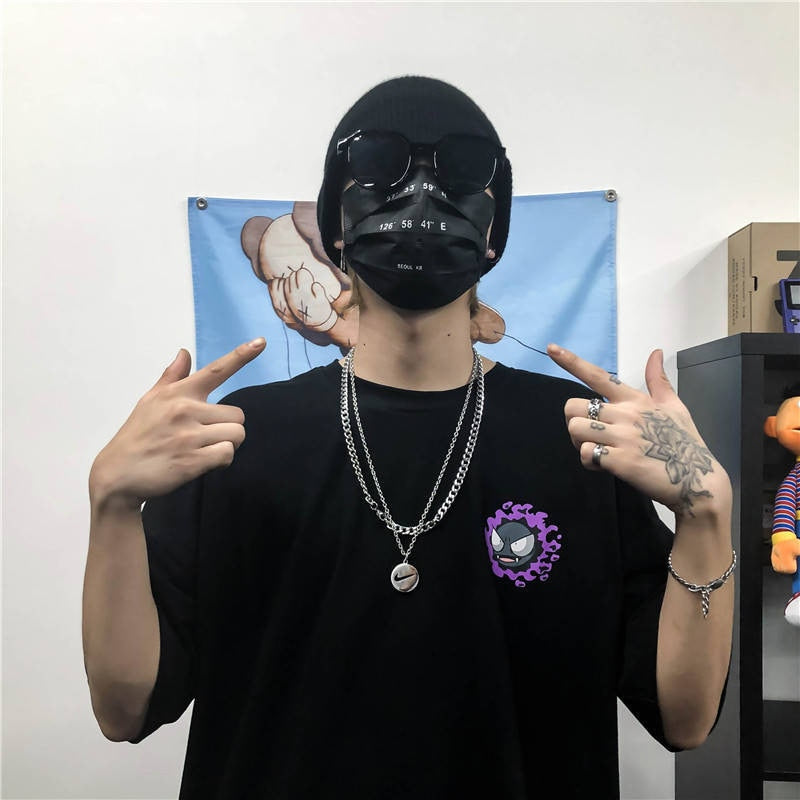 "Purple Ghost" Graphic Unisex Streetwear Vintage Women Men Y2K T-Shirt