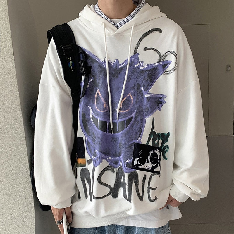 "Purple Ghost" Graphic Unisex Streetwear Vintage Women Men Y2K Hoodie