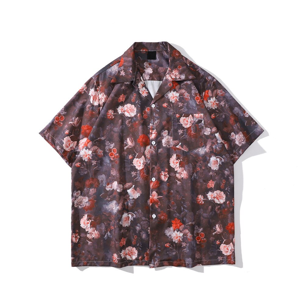 "Ocean Views" Graphic Unisex Streetwear Vintage Women Men Y2K Button Up Shirt