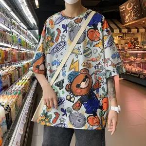 "Cartoon Bear" Unisex Men Women Streetwear Graphic T-Shirt