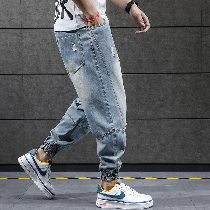 "Cuffers" Distressed Streetwear Hip Hop Unisex Denim Jeans