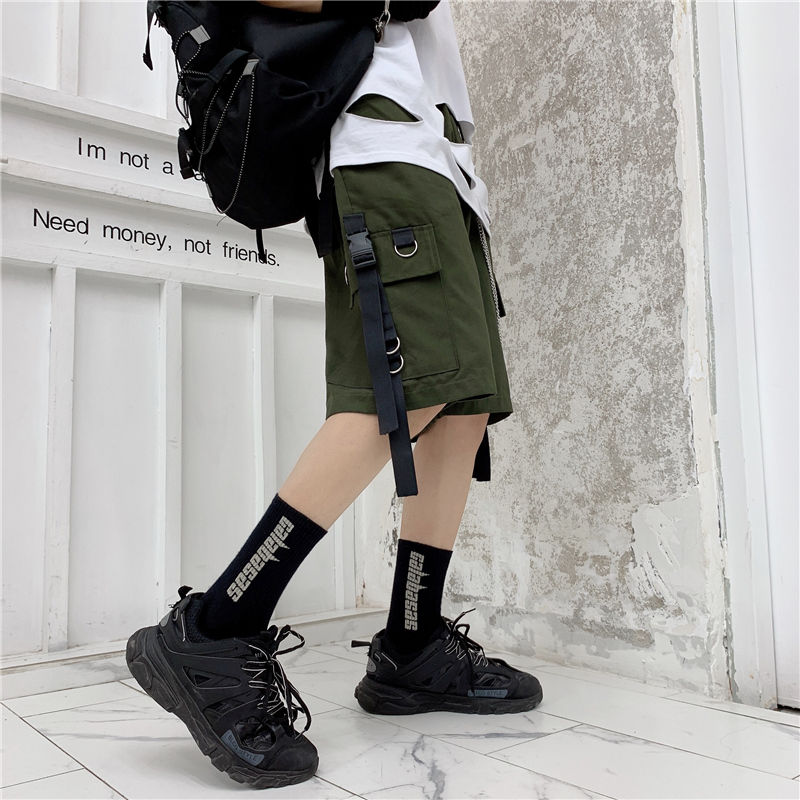 "Punk Summer" Graphic Unisex Streetwear Women Men Y2K Cargo Shorts