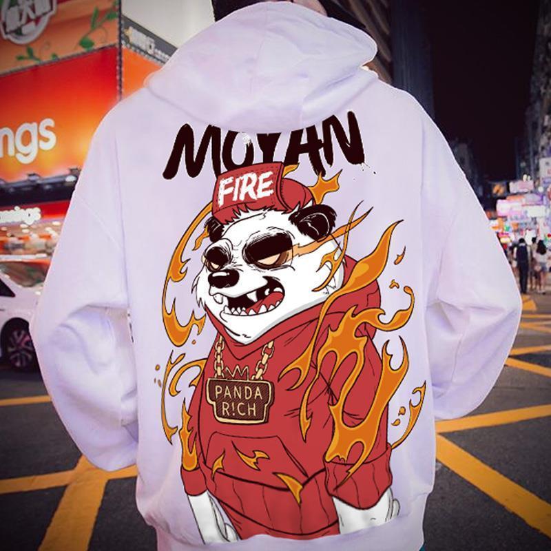 "Watching The Storm" Graphic Unisex Streetwear Vintage Women Men Y2K Hoodie