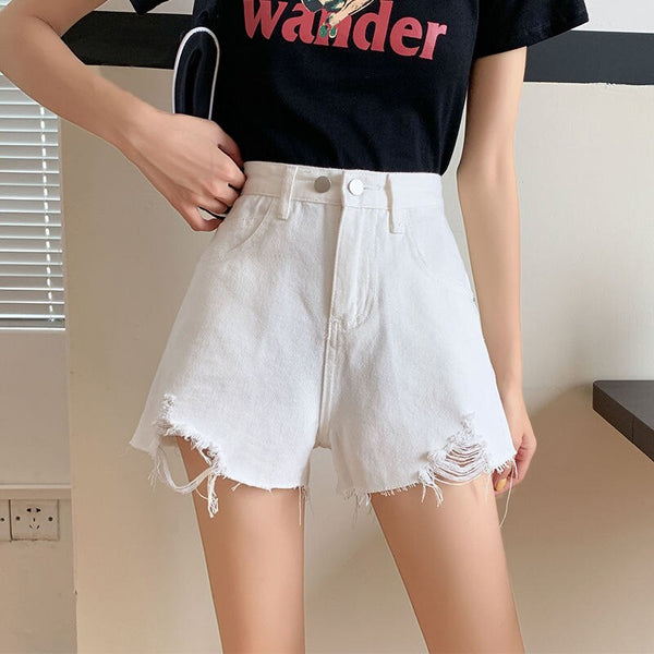 "Basic" Women Streetwear Denim Shorts