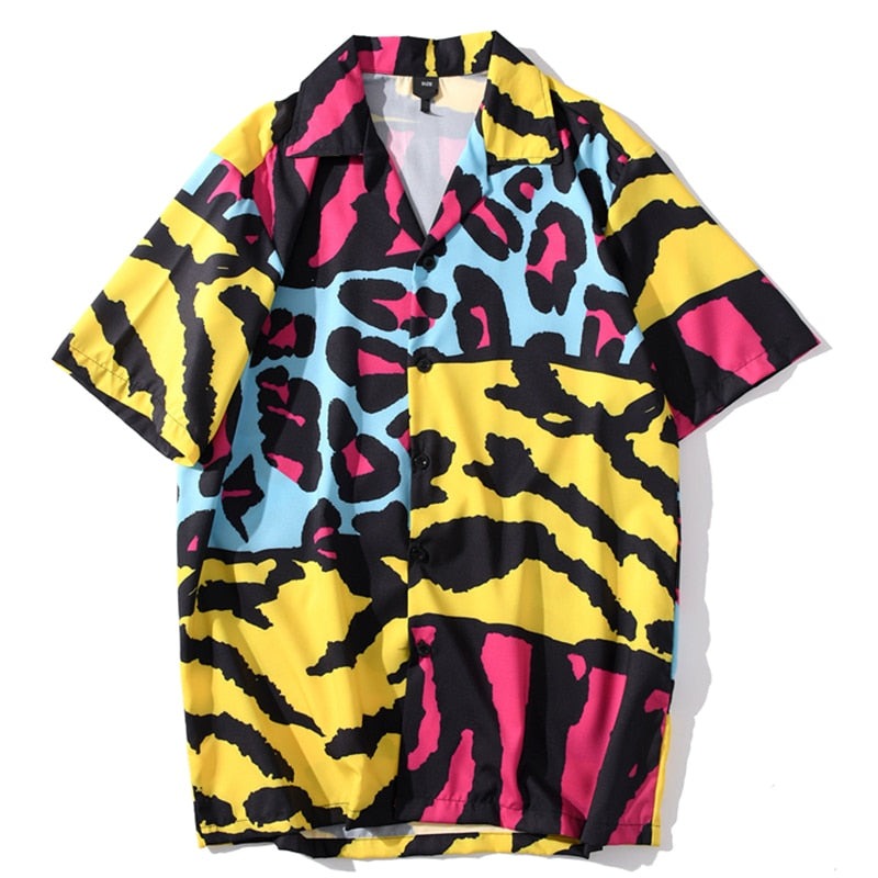 "Tropical Weather" Graphic Unisex Streetwear Vintage Women Men Y2K Button Shirt