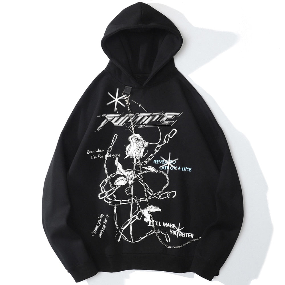 "Broken Chains" Graphic Unisex Streetwear Vintage Women Men Y2K Hoodie