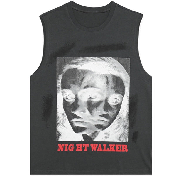 "Night Walker" Graphic Unisex Streetwear Vintage Women Men Y2K Tank Top