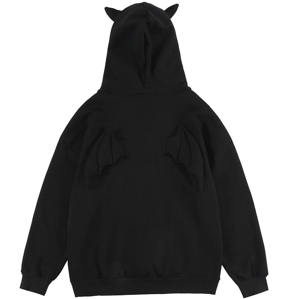 "With Wings" Graphic Unisex Streetwear Vintage Women Men Y2K Hoodie