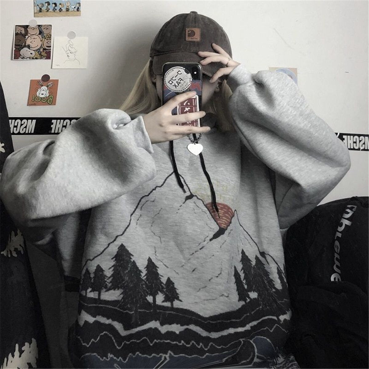 "Take The High Road" Graphic Unisex Streetwear Vintage Women Men Y2K Hoodie