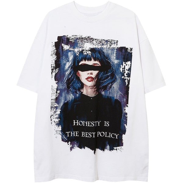 "No Honestly" Graphic Unisex Streetwear Vintage Women Men Y2K T-Shirt