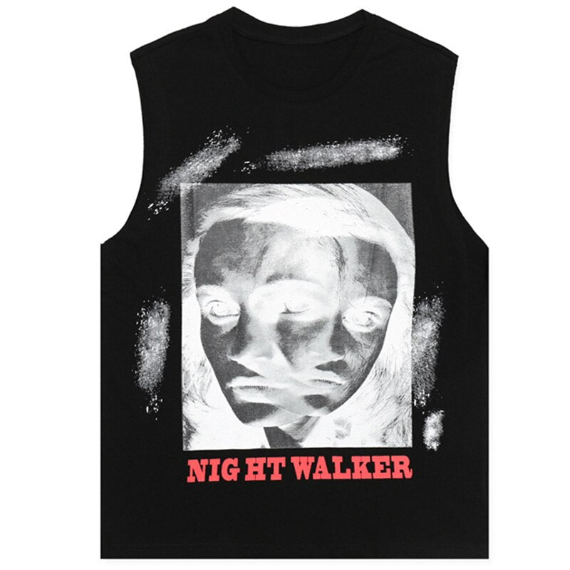 "Night Walker" Graphic Unisex Streetwear Vintage Women Men Y2K Tank Top