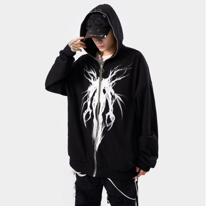 "White Knight" Graphic Unisex Streetwear Vintage Women Men Y2K Hoodie