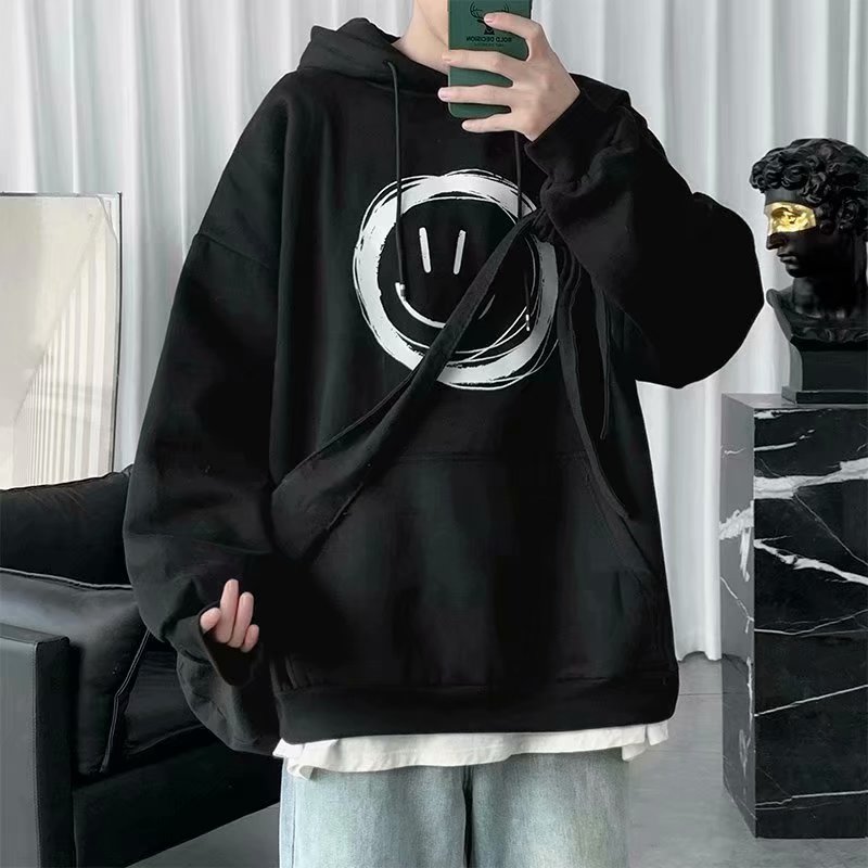 "Smiley" Graphic Unisex Streetwear Vintage Women Men Y2K Hoodie