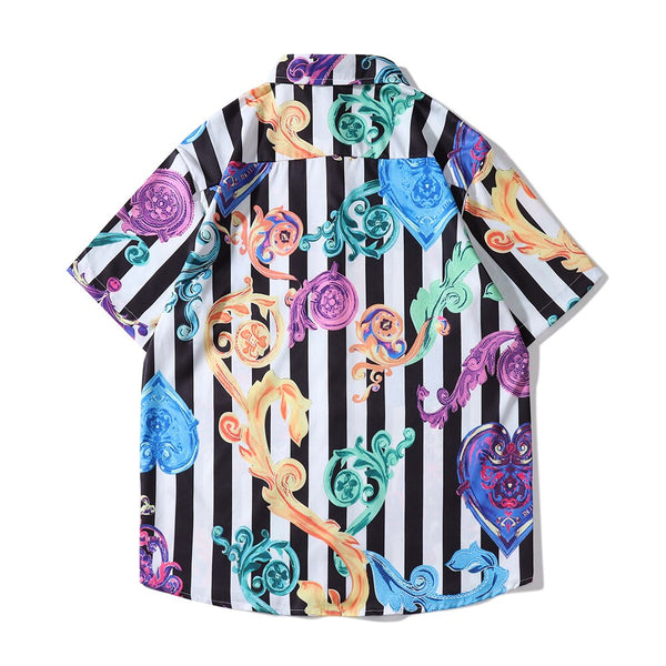 "Spades" Graphic Unisex Streetwear Vintage Women Men Y2K Button Up Shirt