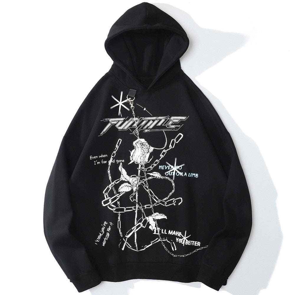 "Broken Chains" Graphic Unisex Streetwear Vintage Women Men Y2K Hoodie