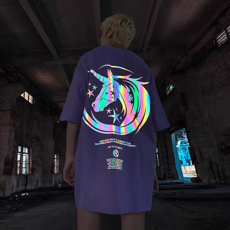 "Unichrome" Graphic Unisex Streetwear Vintage Women Men Y2K Reflective T-Shirt