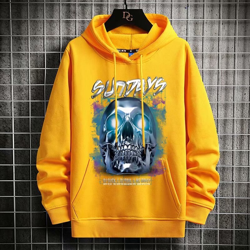 "Purple Skull" Graphic Unisex Streetwear Vintage Women Men Y2K Hoodie