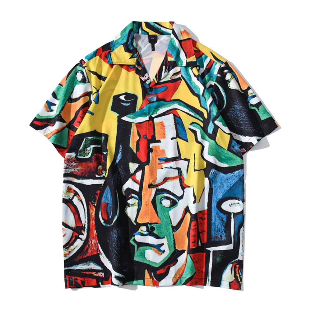 "Summer Emotions" Graphic Unisex Streetwear Vintage Women Men Y2K Button Shirt