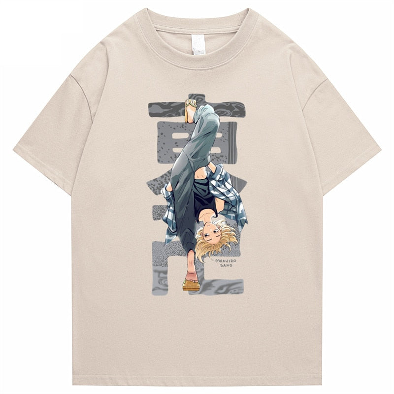 Streetwear t-shirt featuring vaporwave futuristic prints and grunge influence, soft feel and easy drape, designed for expressive alternative looks and comfort. Color: White Size: S.