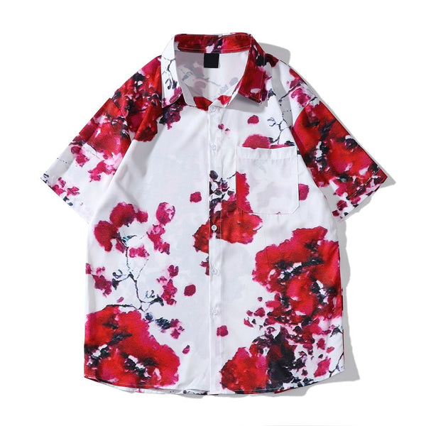 "Red Rose" Graphic Unisex Streetwear Vintage Women Men Y2K Shirt