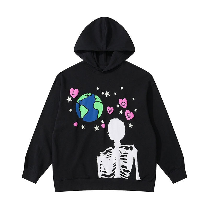 "Around The Globe" Unisex Men Women Streetwear Graphic Hoodie