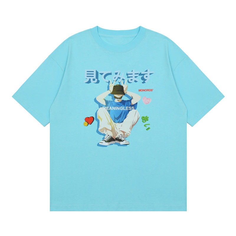 "Meaningless Feelings" Graphic Unisex Streetwear Vintage Women Men Y2K T-Shirt