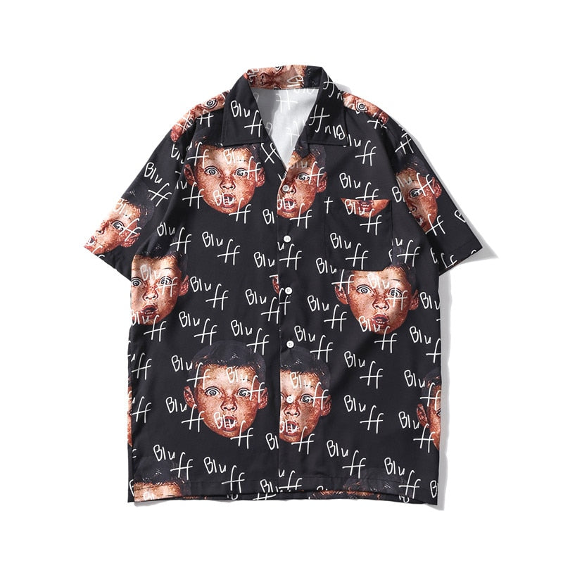 "Bluff Boy" Unisex Men Women Graphic Button Up Shirt