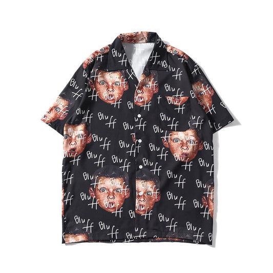 "Bluff Boy" Unisex Men Women Graphic Button Up Shirt