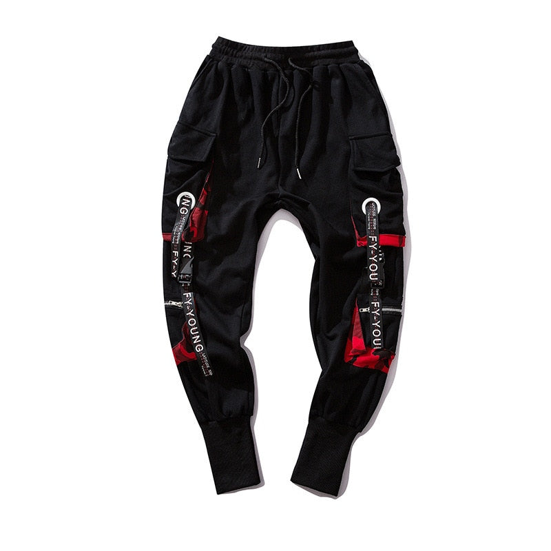 "Red Ribbon" Unisex Men Women Streetwear Cargo Jogger Pants