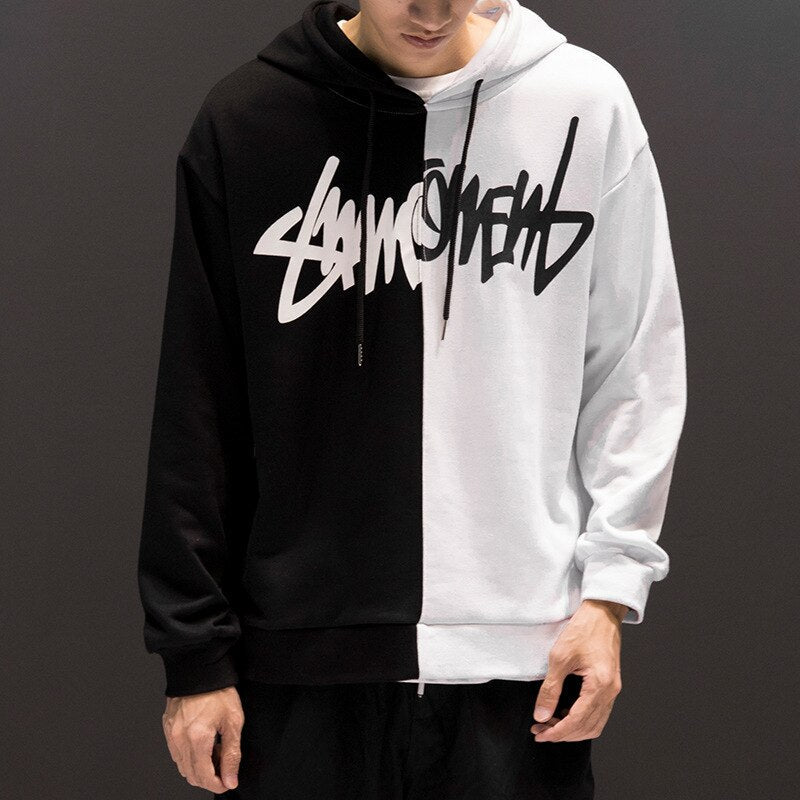 "Spliced" Graphic Unisex Streetwear Vintage Women Men Y2K Hoodie