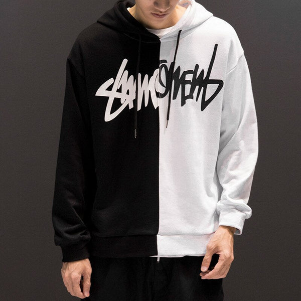 "Spliced" Graphic Unisex Streetwear Vintage Women Men Y2K Hoodie