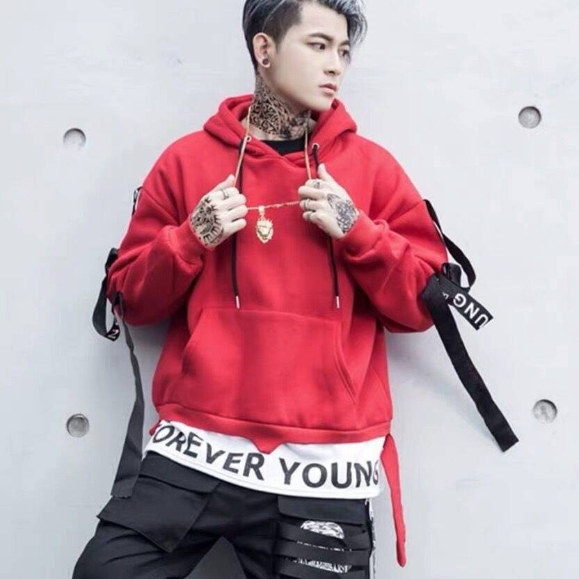 "Just Young" Graphic Unisex Streetwear Women Men Y2K Hoodie