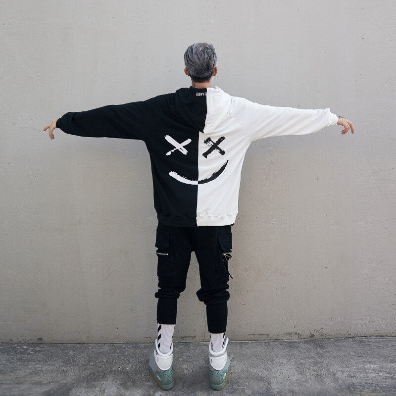 "Spliced" Graphic Unisex Streetwear Vintage Women Men Y2K Hoodie