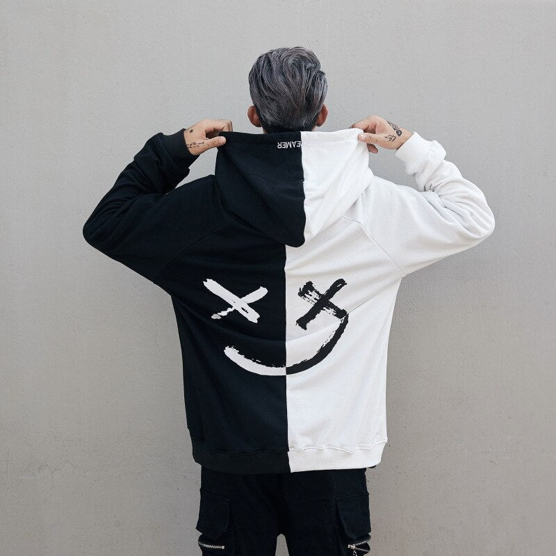 "Spliced" Graphic Unisex Streetwear Vintage Women Men Y2K Hoodie