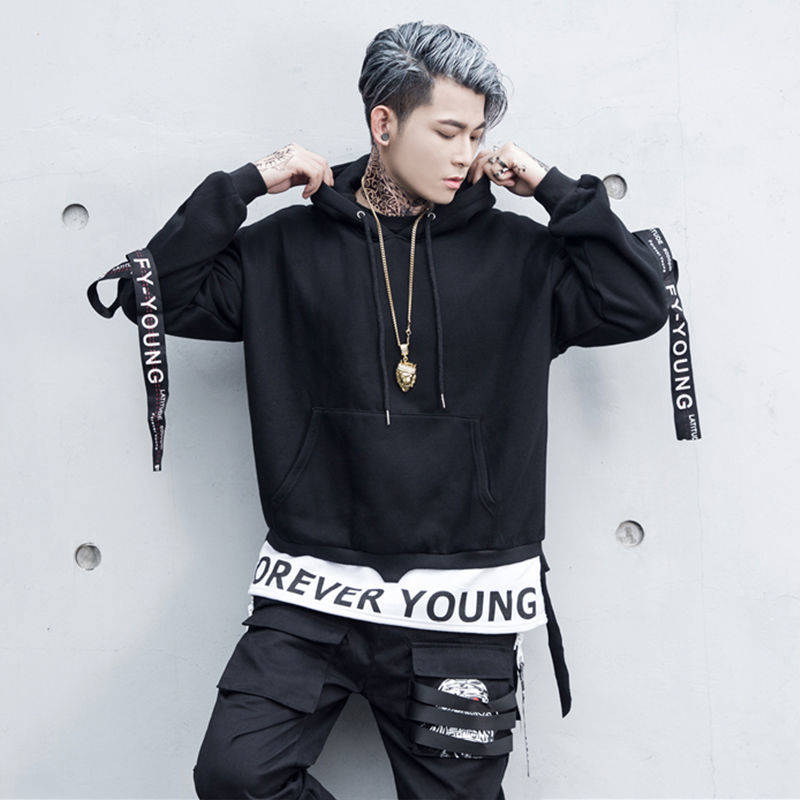 "Just Young" Graphic Unisex Streetwear Women Men Y2K Hoodie