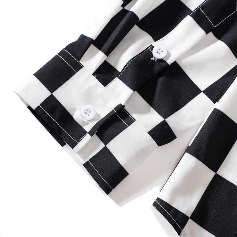 "Locked Looks" Graphic Unisex Streetwear Vintage Women Men Y2K Button Shirt
