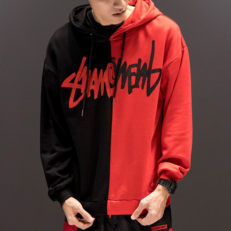 "Spliced" Graphic Unisex Streetwear Vintage Women Men Y2K Hoodie