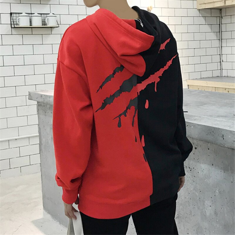 "Spliced" Graphic Unisex Streetwear Vintage Women Men Y2K Hoodie