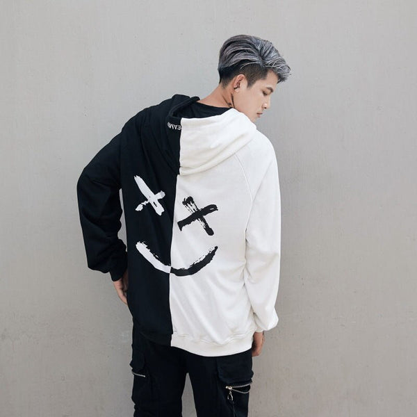 "Spliced" Graphic Unisex Streetwear Vintage Women Men Y2K Hoodie